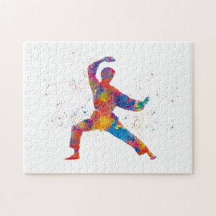 Karate in watercolor puzzle
