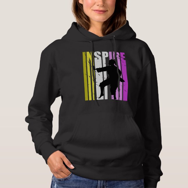 Karate Inspire Cute Colors Inspirational Motivatio Hoodie (Vorderseite)