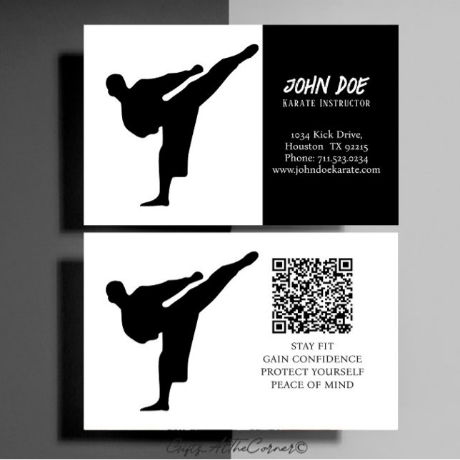 Karate Instructor Business Card Visitenkarte (Von Creator hochgeladen)