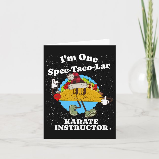 Karate Instructor Christmas Funny Taco Pun Quote Karte (Vorderseite)