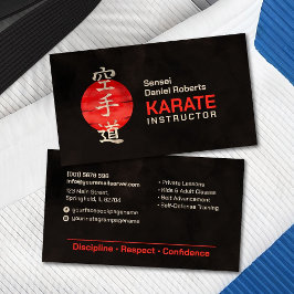 Karate-Instruktor - Japanisches Kanji und Sonnenst Visitenkarte
