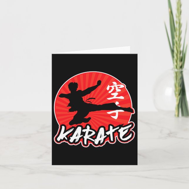 Karate Jumping Side Kick Japanisch Karte (Vorderseite)