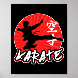 Karate Jumping Side Kick Japanisch Poster