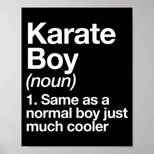 Karate-Junge Definition Lustige Kampfsportarten Poster (Vorne)