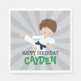 Karate Junge Green Martial Arts Geburtstag Serviette