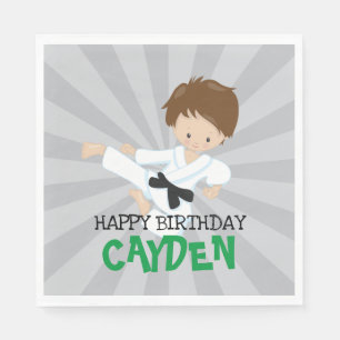 Karate Junge Green Martial Arts Geburtstag Serviette