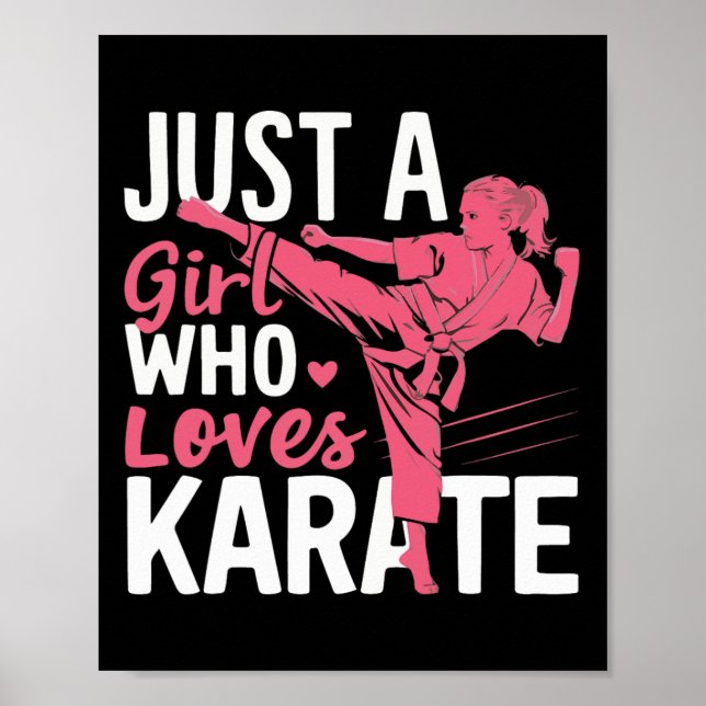 Karate Just A Girl Who Lieben Karate Martial Arts Poster (Vorne)