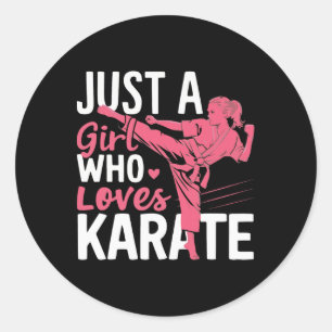 Karate Just A Girl Who Lieben Karate Martial Arts Runder Aufkleber