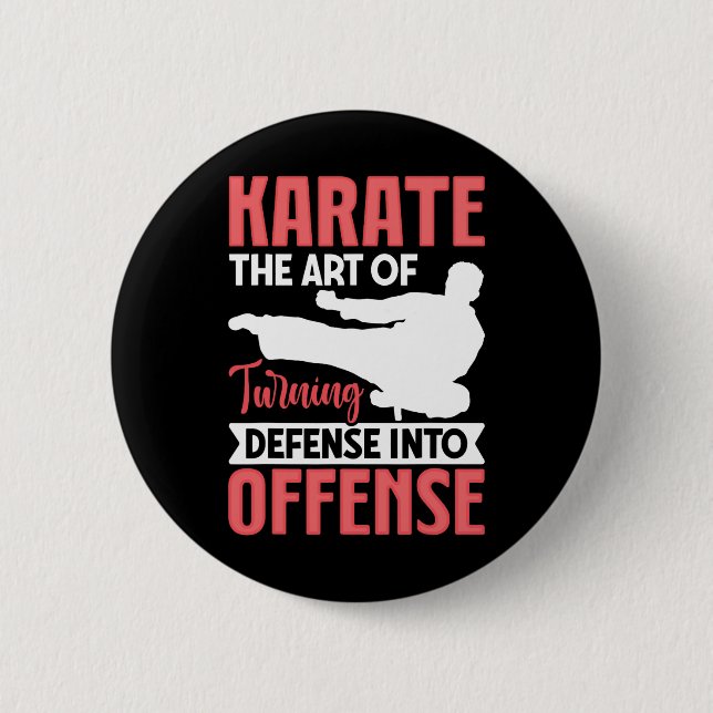 Karate Kämpfer Die Kunst aus der Verteidigung eine Button (Vorderseite)
