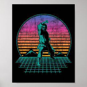 Karate-Kämpfer - Retro Karateka-Kampfsport Selbstv Poster
