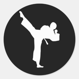 Karate Kämpfer Runder Aufkleber