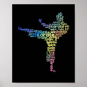Karate-Kampfkünste Wort Cloud Okinawan japanisch Poster