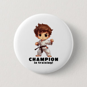 Karate Kampfsport T-Shirt Button