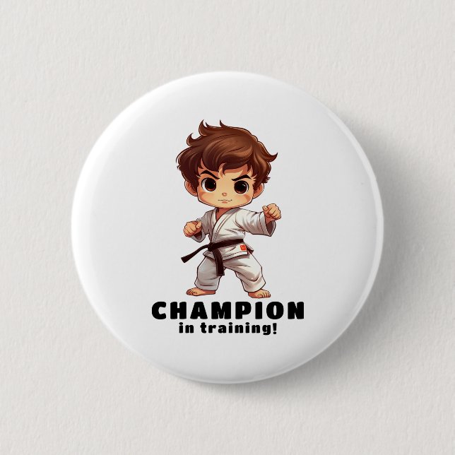 Karate Kampfsport T-Shirt  Button (Vorderseite)
