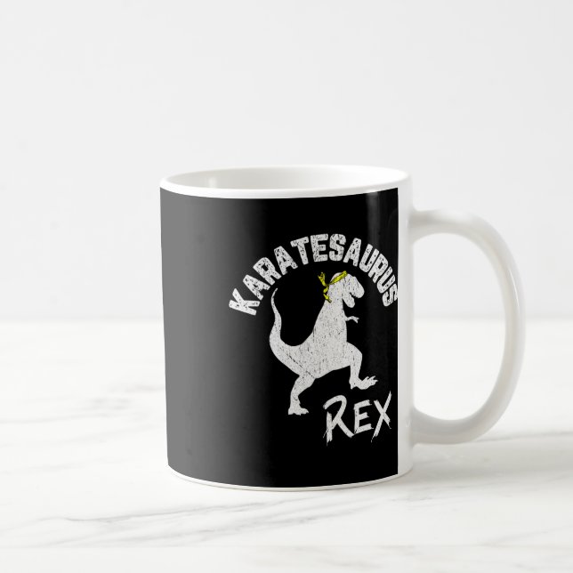 Karate Karatesaurus Rex Dinosaur Funny Martial Art Kaffeetasse (Rechts)