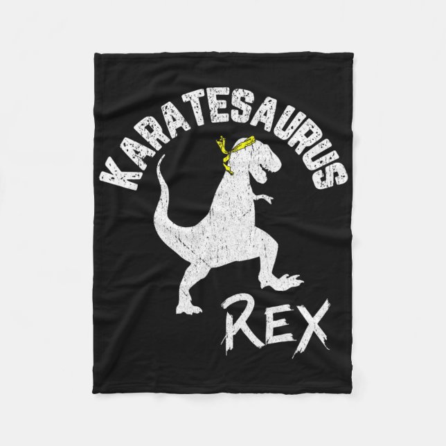 Karate Karatesaurus Rex Dinosaur Lustig Kampfsport Fleecedecke (Vorderseite)