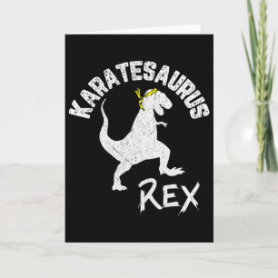 Karate Karatesaurus Rex Dinosaur Lustig Kampfsport Karte