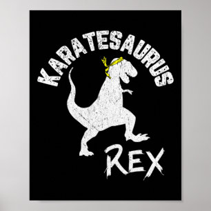 Karate Karatesaurus Rex Dinosaur Lustiges Kampfspo Poster
