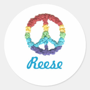 Karate Kat ID Peace-sign ID - zur Personalisierung Runder Aufkleber