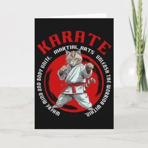 Karate Kat Krieger Kampfkunst Katze für Kinder Karte