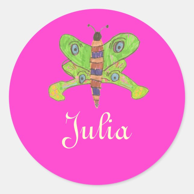 Karate Kat Schmetterling ID - zu Person... Runder Aufkleber (Vorderseite)