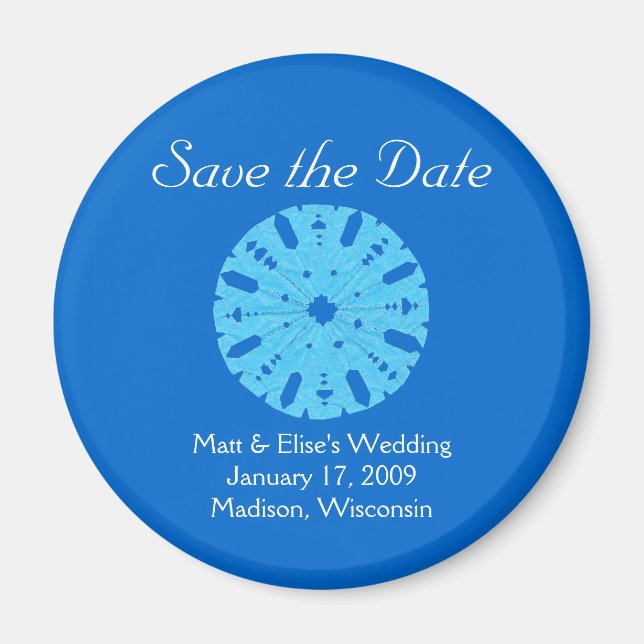 Karate Kat Winterhochzeit rett-the-date Magnet (Vorne)