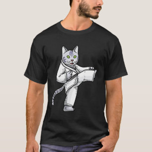 Karate Katze Schwarzgurtel Martial Training Taekwo T-Shirt
