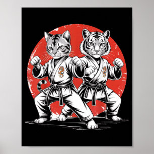 Karate Katze Tiger Karate Gi Karate Japanisches Ze Poster