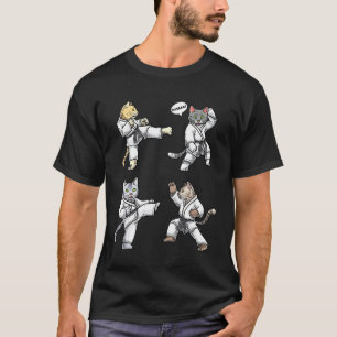 Karate Katzen Kampfsporttraining Schwarzgürtel Tae T-Shirt