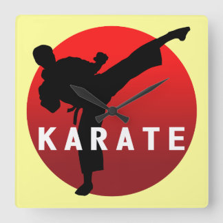 KARATE keri 2 Quadratische Wanduhr