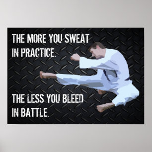 Karate Kick Motivierend Life Zitat Poster