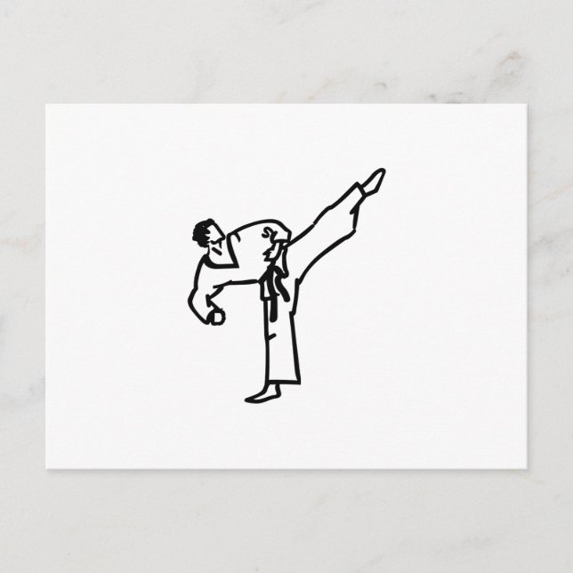 Karate Kick Postkarte (Vorderseite)