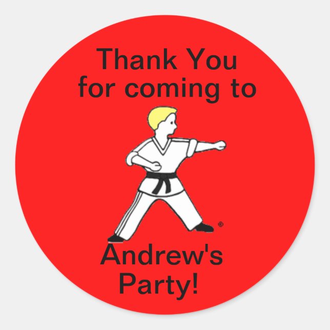 Karate Kid 11 Vielen Dank Party Sticker (Vorderseite)