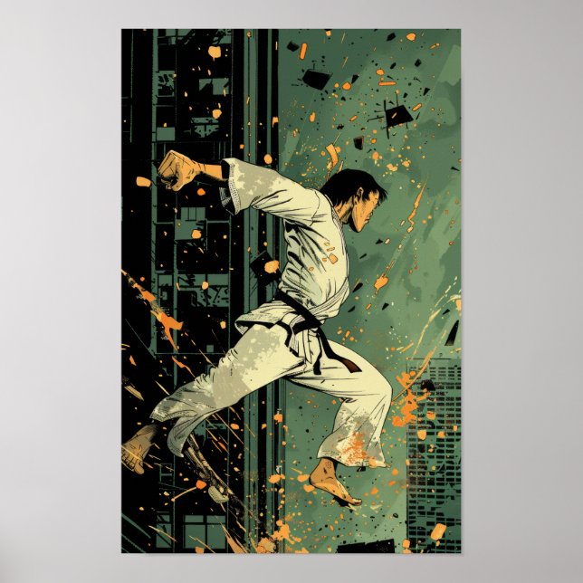 Karate Kid Main Character Comic Style Poster (Vorne)