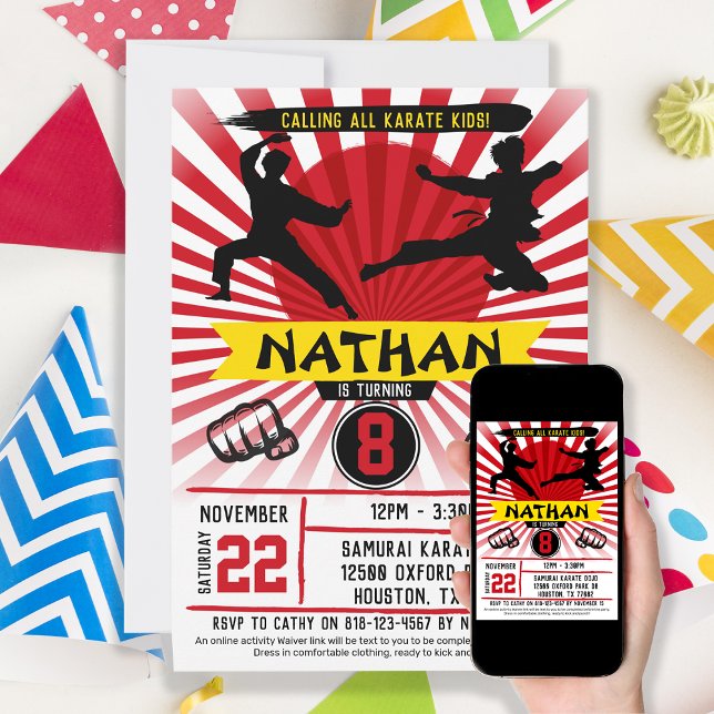 Karate Kid Martial Arts Cobra Kai Einladung (Von Creator hochgeladen)