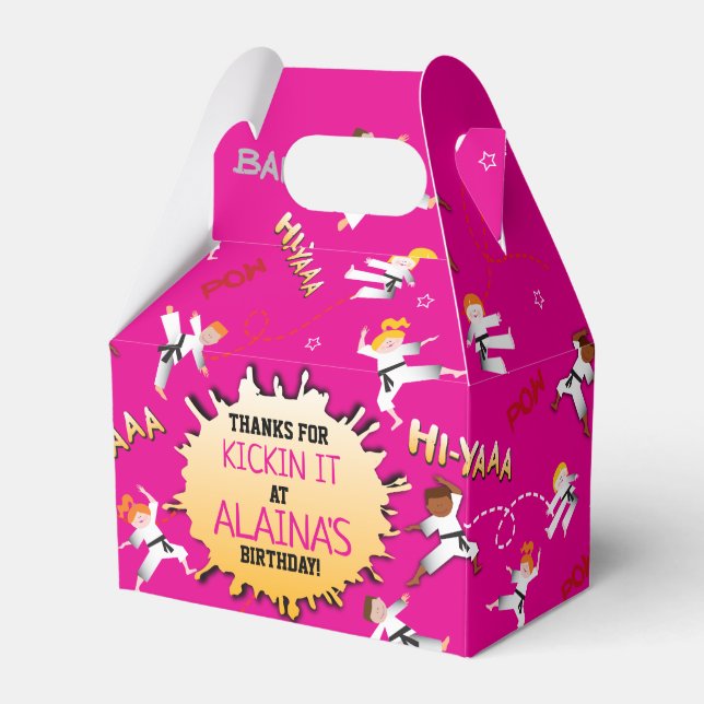 Karate Kids Children Birthday Party Gönnen Geschen Geschenkschachtel (Vorderseite)