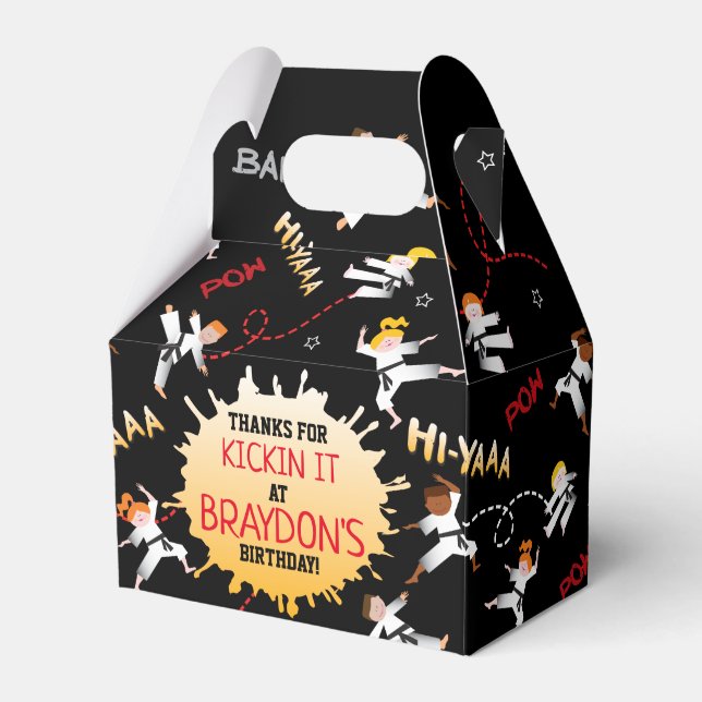 Karate Kids Children Birthday Party Gönnen Geschen Geschenkschachtel (Vorderseite)