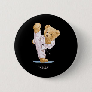 Karate Kinder Bär Taekwondo Jungen Männer T-Shirt Button