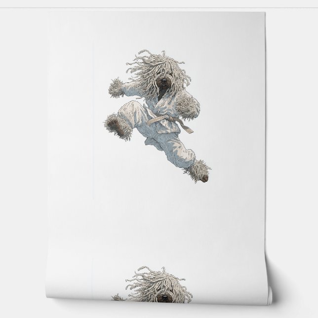 Karate Komondor - Fluffy Fighter Dog Tapete (Abrollen)