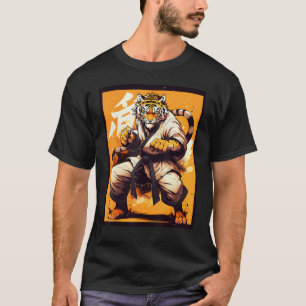 Karate-König-Grafik mit einem Tiger-Karate-Krieger T-Shirt