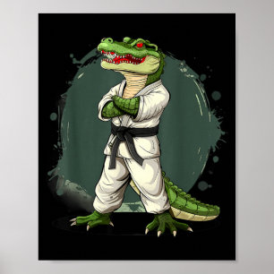 Karate Krokodil Motiv Taekwondo Jiu-Jitsu MMA Poster
