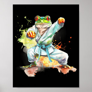 Karate Kröte Jiu-Jitsu Judo Mma Taekwondo Frosch Poster