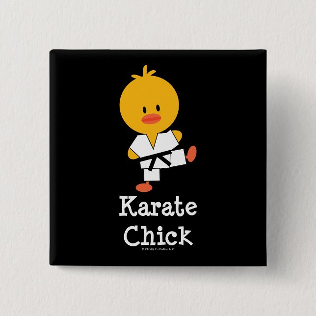 Karate-Küken-Knopf Button (Vorderseite)