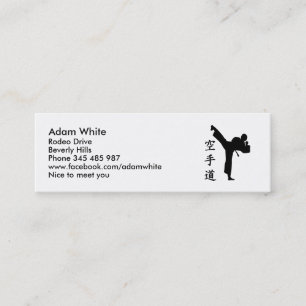 Karate Kung Fu Mini Visitenkarte