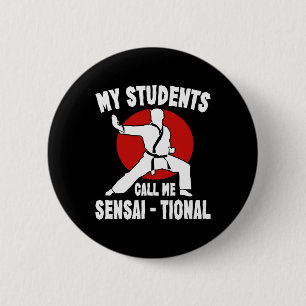 Karate Kung Fu Sensai Geschenk I Martial Arts Figh Button