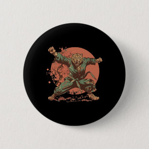 Karate-Leopard-Motiv-Taekwondo-Jiu-Jitsu-Mma-Kickb Button