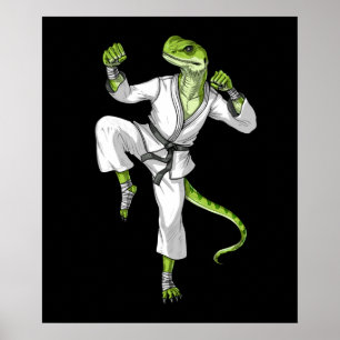 Karate Lizard Poster