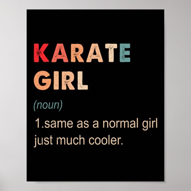 Karate-Mädchen Definition Lustiges Karate-Liebhabe Poster (Vorne)