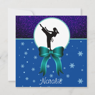 Karate Mädchen Glitter und Bow Schneekristall