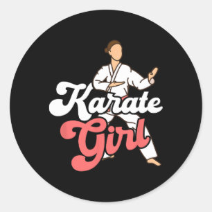 Karate Mädchen Kämpfer Selbstverteidigung Karateka Runder Aufkleber